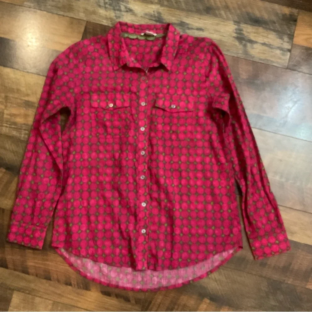 Sundance Floral Joy Circle Print Button Down Top S - Picture 2 of 5